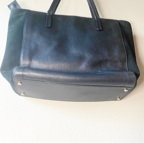 KATE SPADE Black Leather Suede Tote Purse - Picture 6 of 14